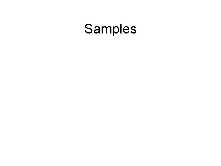 Samples 