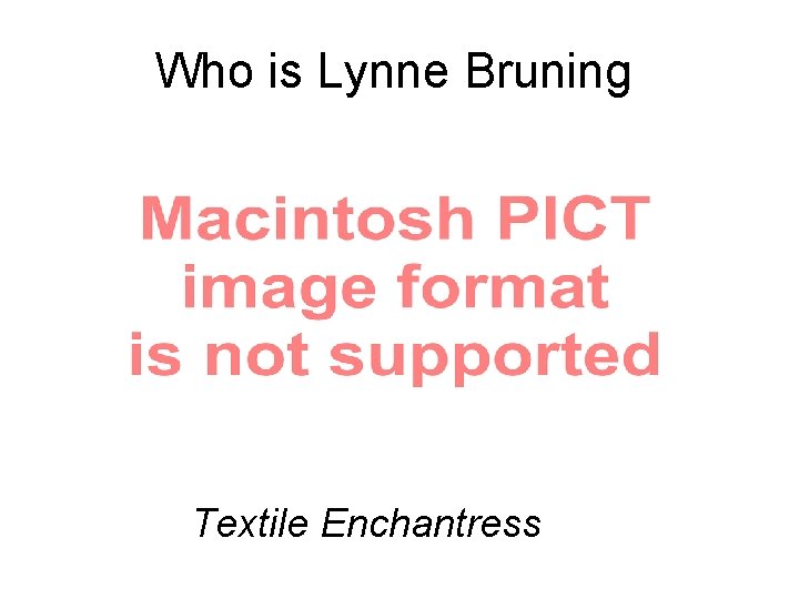 Who is Lynne Bruning Textile Enchantress 