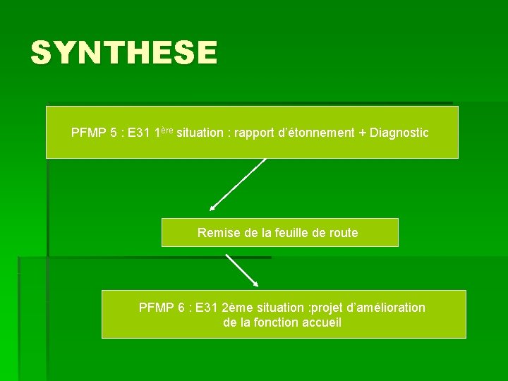 SYNTHESE PFMP 5 : E 31 1ère situation : rapport d’étonnement + Diagnostic Remise