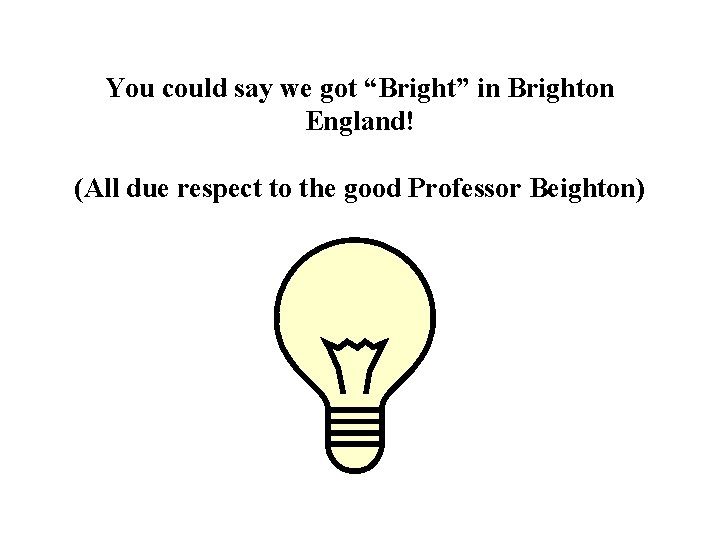 You could say we got “Bright” in Brighton England! (All due respect to the