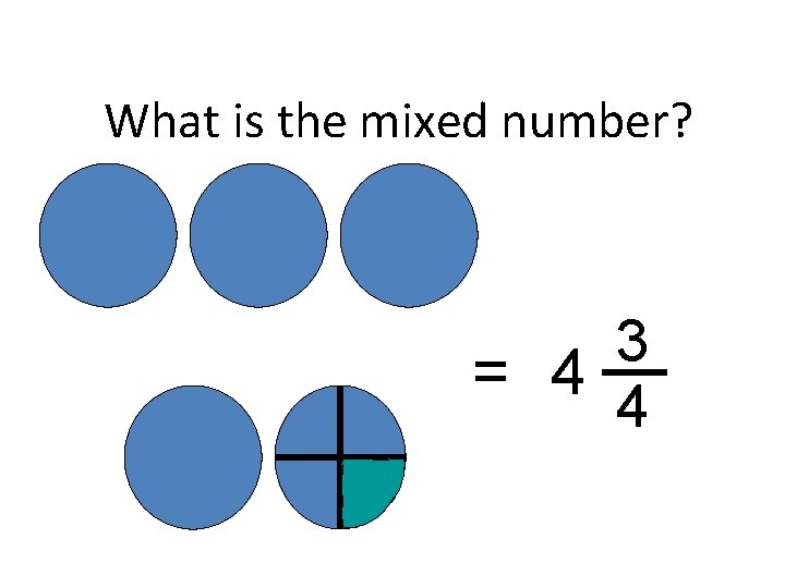 What is the mixed number? 3 = 4 4 