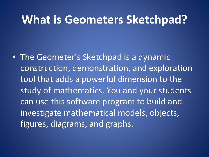EXPLORING GEOMETERS SKETCHPAD Robbie Klink Lets make life