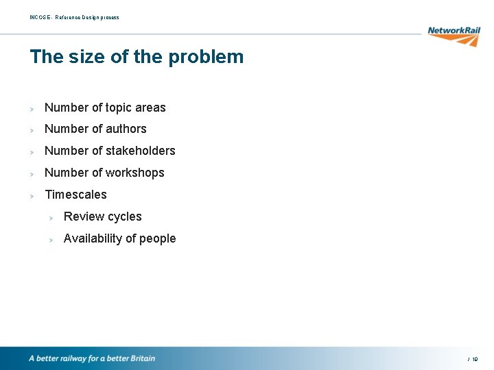 INCOSE - Reference Design process The size of the problem Ø Number of topic