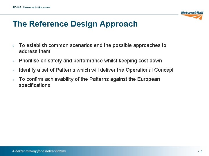 INCOSE - Reference Design process The Reference Design Approach Ø To establish common scenarios