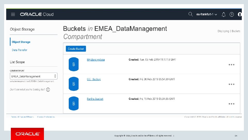 Copyright © 2016, Oracle and/or its affiliates. All rights reserved. | 14 