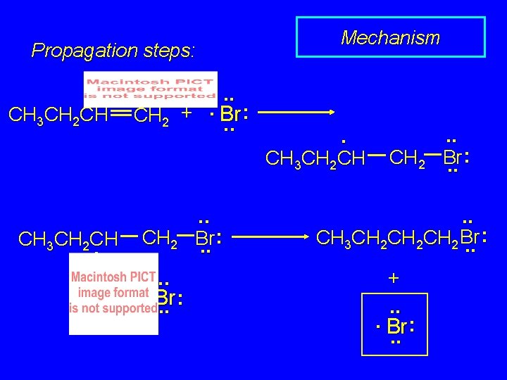 Propagation steps: . . : CH 2 +. Br. . CH 3 CH 2