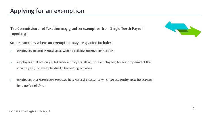 Applying for an exemption The Commissioner of Taxation may grant an exemption from Single