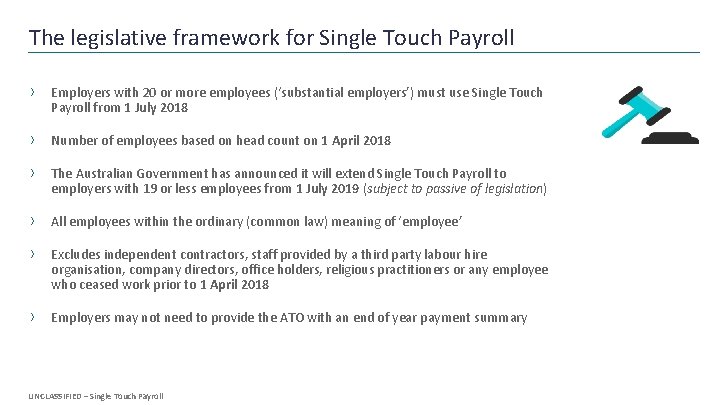 The legislative framework for Single Touch Payroll › Employers with 20 or more employees