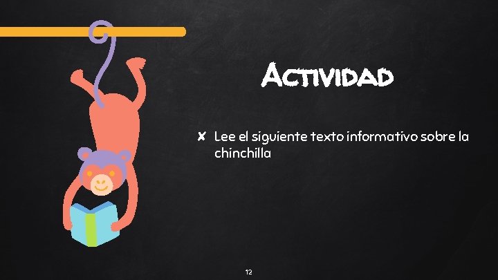 Actividad ✘ Lee el siguiente texto informativo sobre la chinchilla 12 