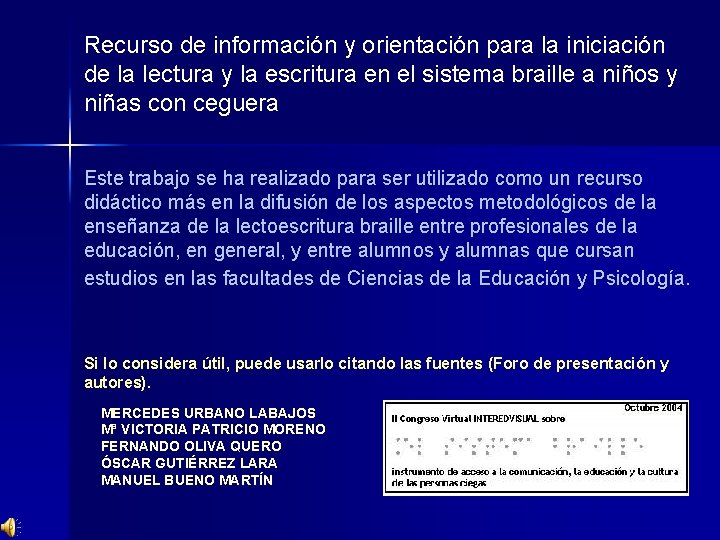 Recurso de información y orientación para la iniciación de la lectura y la escritura