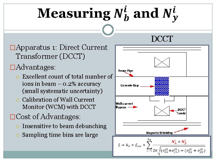  DCCT �Apparatus 1: Direct Current Transformer (DCCT) �Advantages: Excellent count of total number