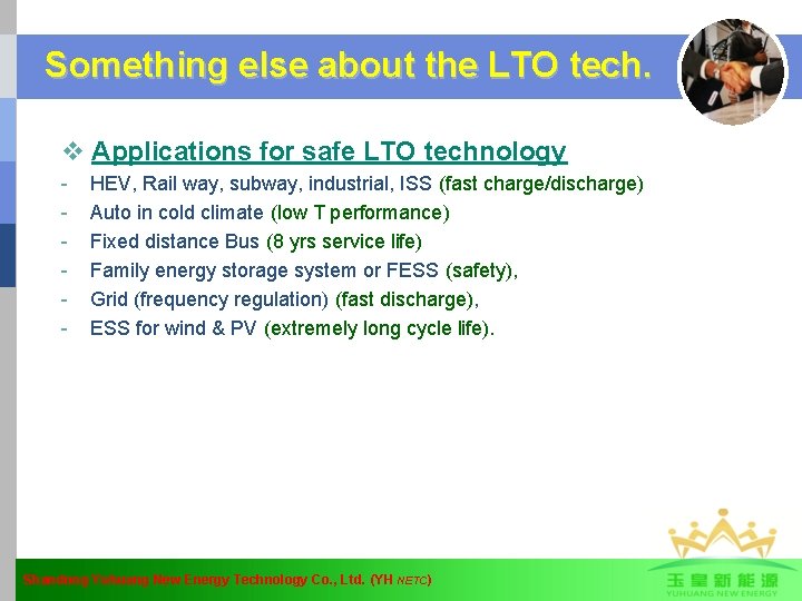 Something else about the LTO tech. v Applications for safe LTO technology - HEV,