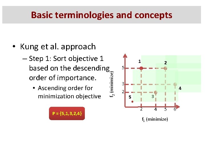 Basic terminologies and concepts • Kung et al. approach 5 • Ascending order for