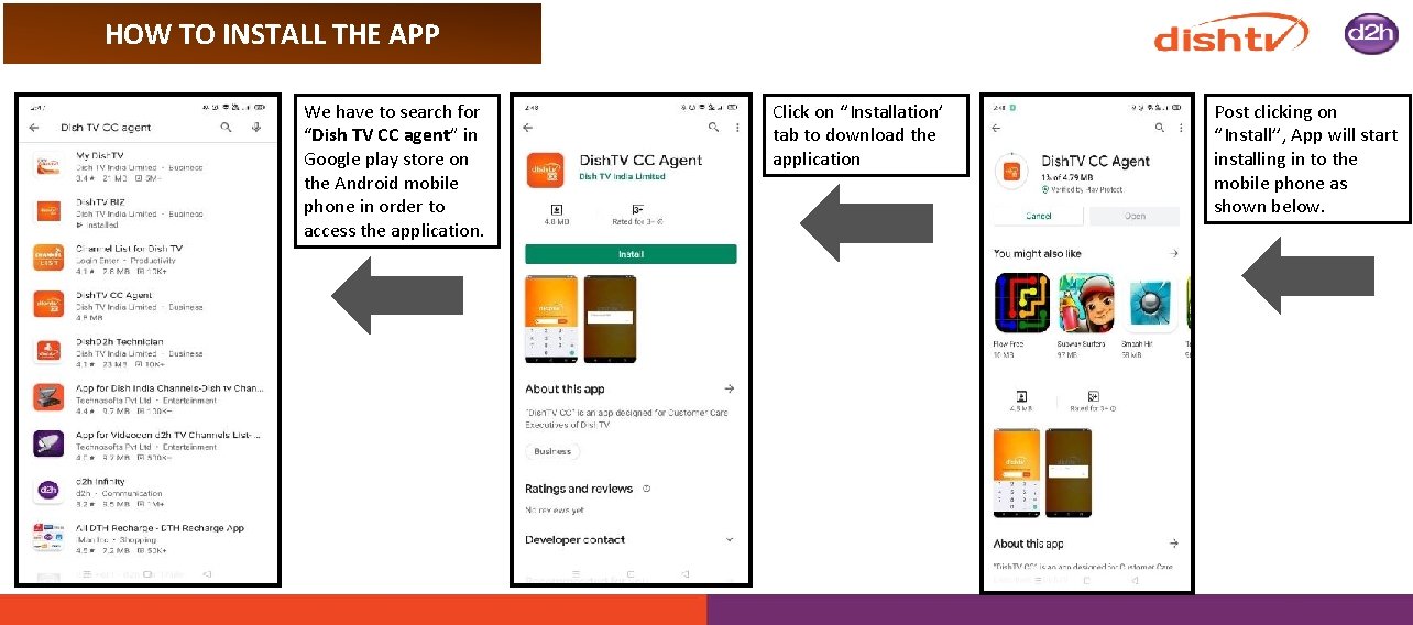 HOW TO INSTALL THE APP We have to search for “Dish TV CC agent”