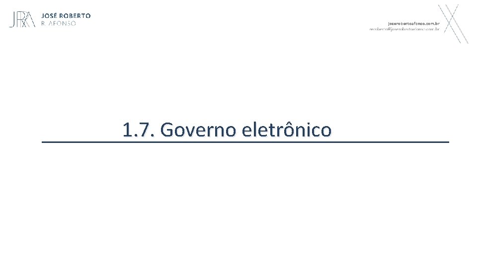 1. 7. Governo eletrônico 109 