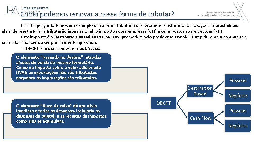 Como podemos renovar a nossa forma de tributar? Para tal pergunta temos um exemplo