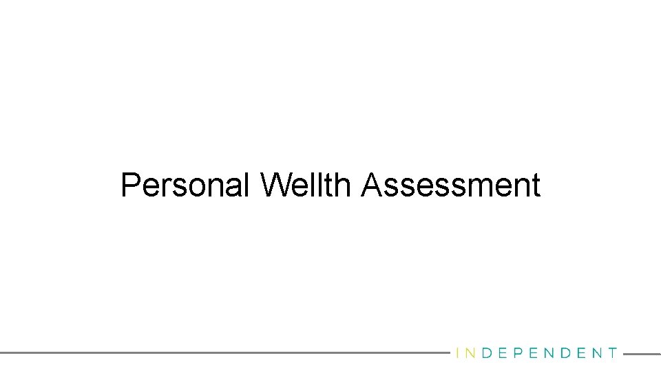 Personal Wellth Assessment 