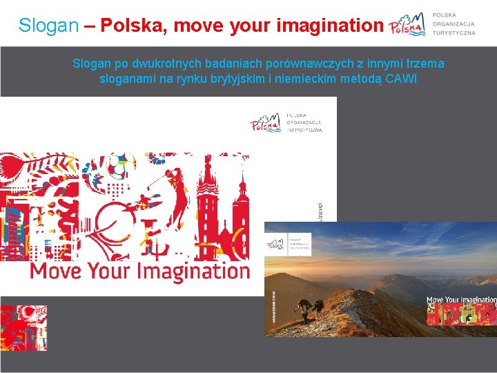Slogan – Polska, move your imagination Slogan po dwukrotnych badaniach porównawczych z innymi trzema