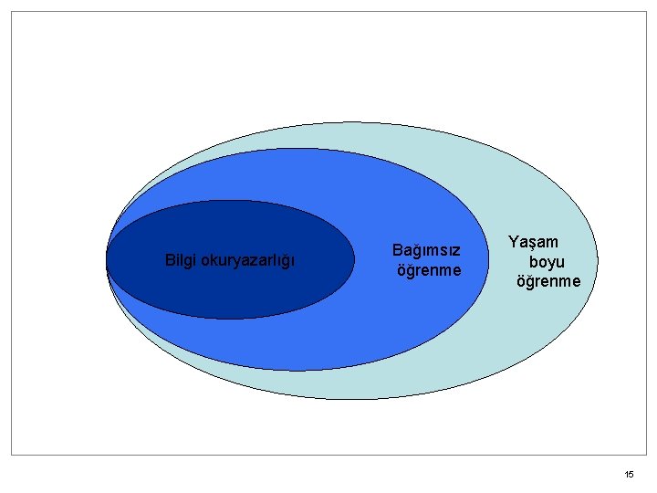 Bilgi okuryazarlığı Bağımsız öğrenme Yaşam boyu öğrenme 15 