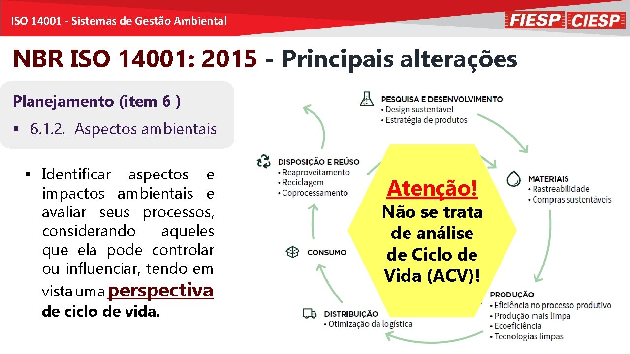 ISO 14001 - Sistemas de Gestão Ambiental NBR ISO 14001: 2015 - Principais alterações
