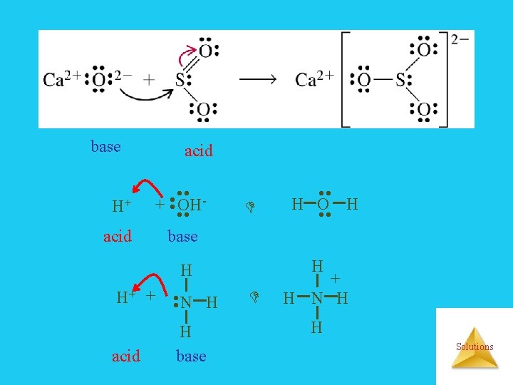 base acid • • + OH • • base • • H+ acid H