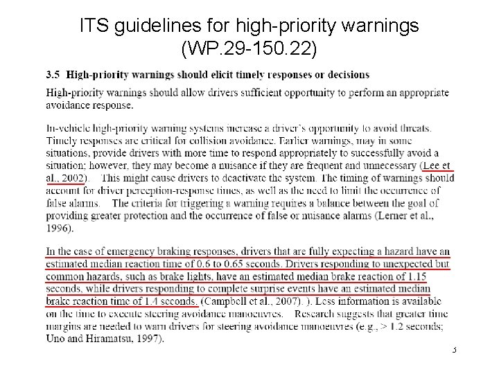 ITS guidelines for high-priority warnings (WP. 29 -150. 22) 3 