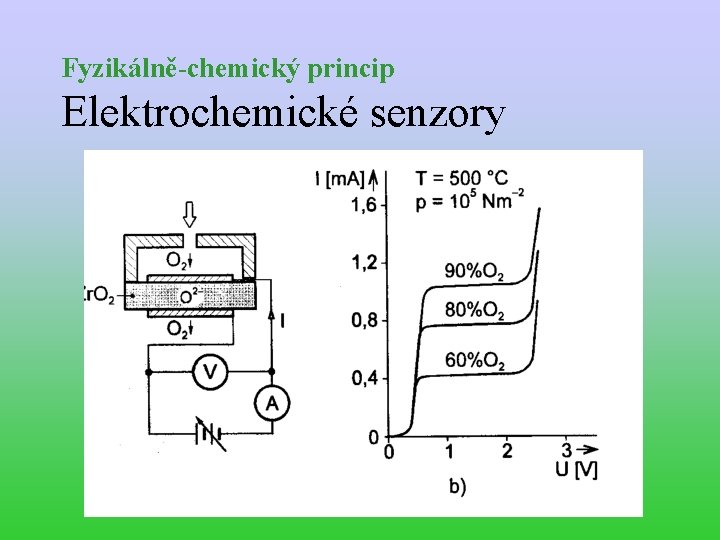 Fyzikálně-chemický princip Elektrochemické senzory 