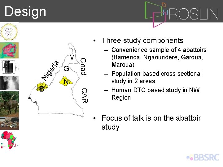 Design ge Ni N CAR B M G Chad ria • Three study components