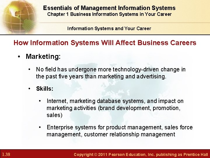 Essentials of Management Information Systems Chapter 1 Business Information Systems in Your Career Information