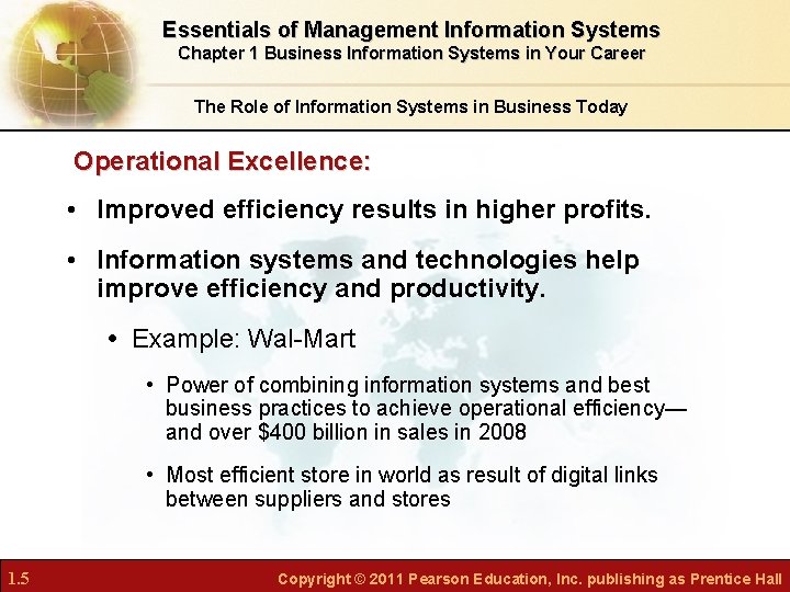 Essentials of Management Information Systems Chapter 1 Business Information Systems in Your Career The