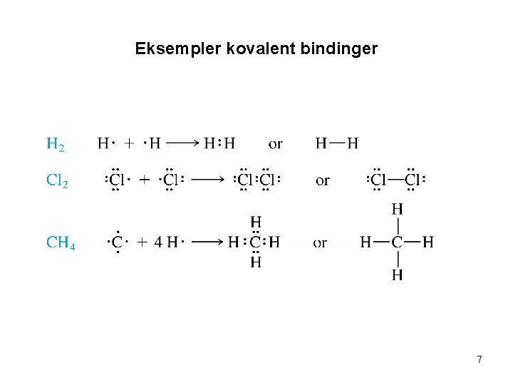 Eksempler kovalent bindinger 7 