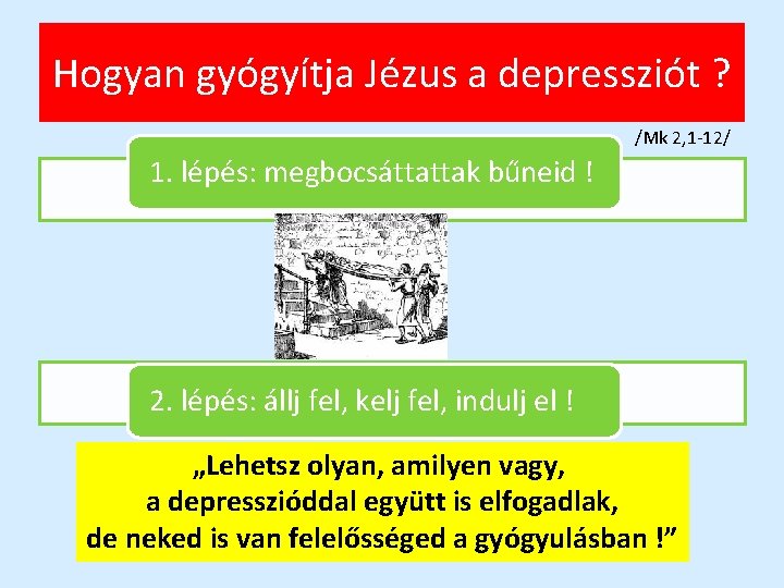 Hogyan gyógyítja Jézus a depressziót ? /Mk 2, 1 -12/ 1. lépés: megbocsáttattak bűneid