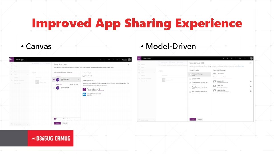 Improved App Sharing Experience • Canvas • Model-Driven 