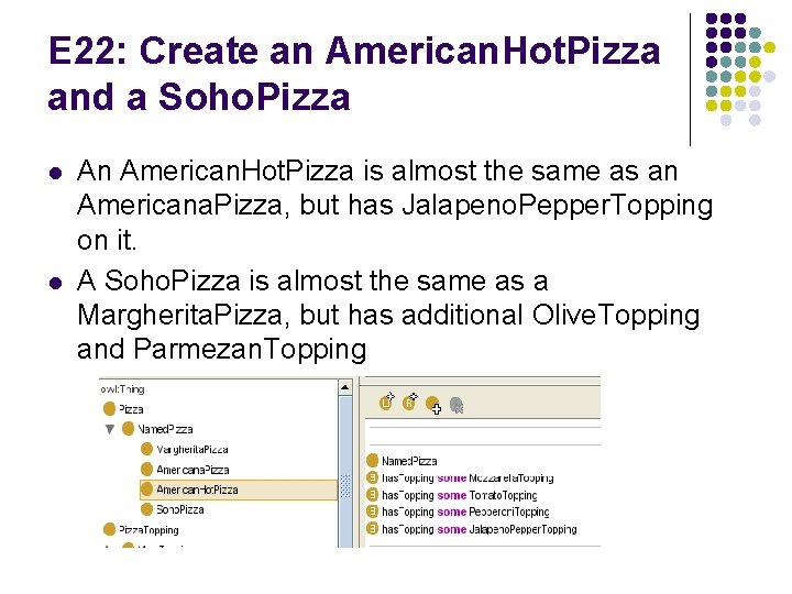 E 22: Create an American. Hot. Pizza and a Soho. Pizza l l An