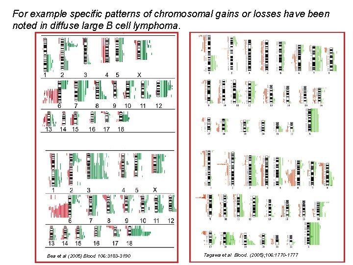 For example specific patterns of chromosomal gains or losses have been noted in diffuse