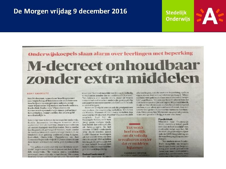 De Morgen vrijdag 9 december 2016 