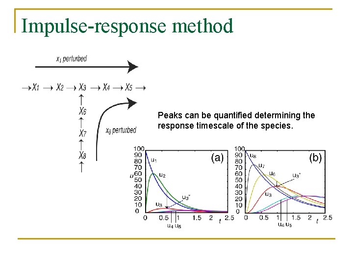 Impulse-response method Peaks can be quantified determining the response timescale of the species. 