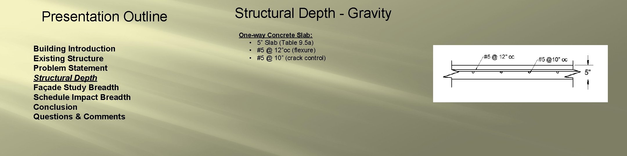 Presentation Outline Building Introduction Existing Structure Problem Statement Structural Depth Façade Study Breadth Schedule