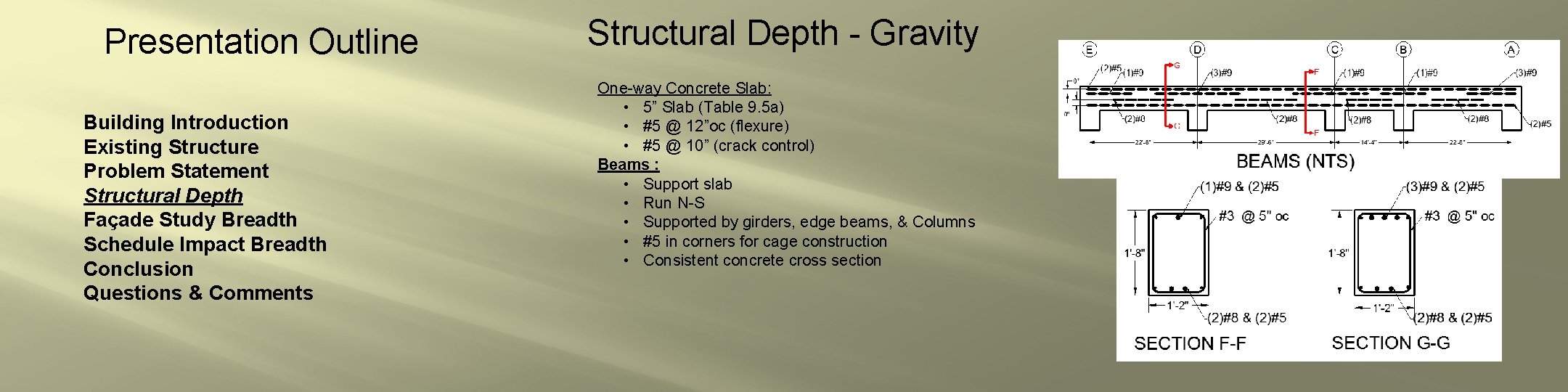 Presentation Outline Building Introduction Existing Structure Problem Statement Structural Depth Façade Study Breadth Schedule