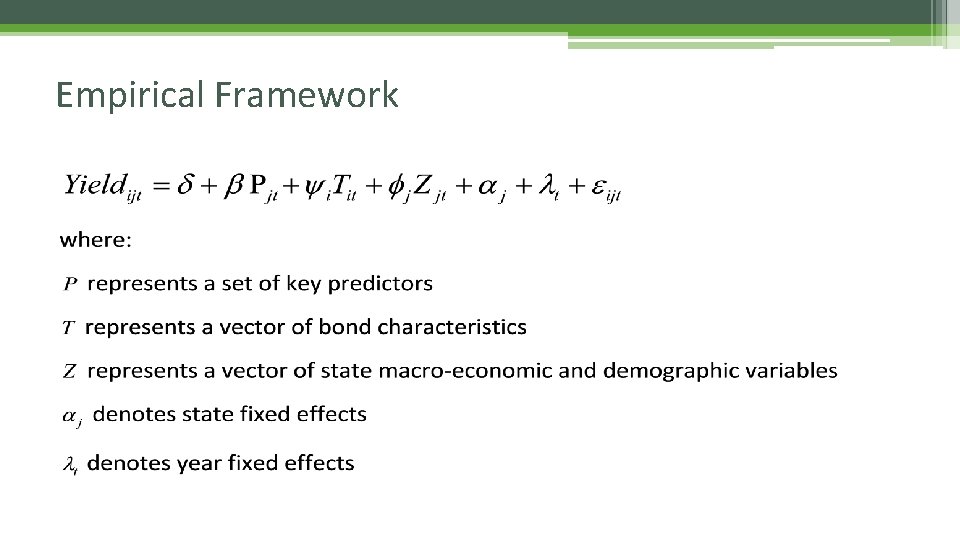 Empirical Framework 