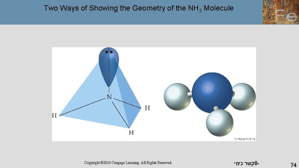 Two Ways of Showing the Geometry of the NH 3 Molecule Copyright © 2016 Two Ways of Showing the Geometry of the NH 3 Molecule Copyright © 2016