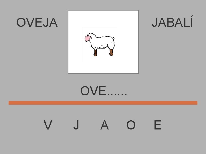 OVEJA JABALÍ OVE. . . V J A O E 