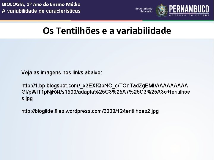 BIOLOGIA, 1º Ano do Ensino Médio A variabilidade de características Os Tentilhões e a