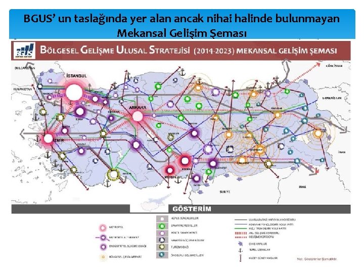 BGUS’ un taslağında yer alan ancak nihai halinde bulunmayan Mekansal Gelişim Şeması 6 