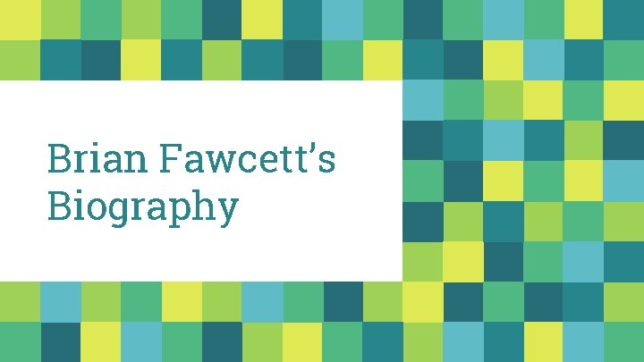 Brian Fawcett’s Biography 