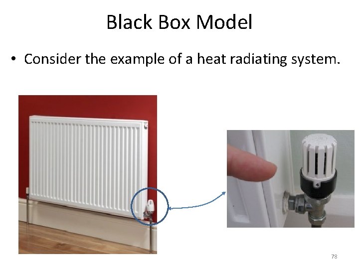 Black Box Model • Consider the example of a heat radiating system. 78 