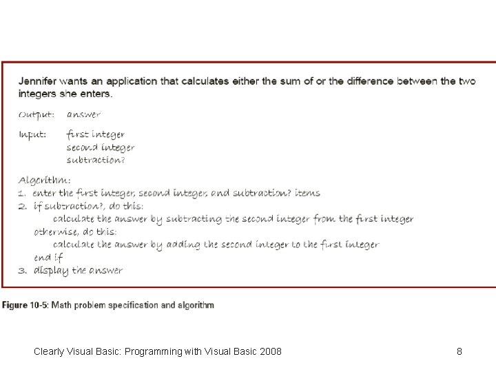 Clearly Visual Basic: Programming with Visual Basic 2008 8 