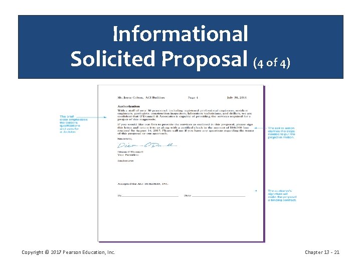 Informational Solicited Proposal (4 of 4) Copyright © 2017 Pearson Education, Inc. Chapter 13