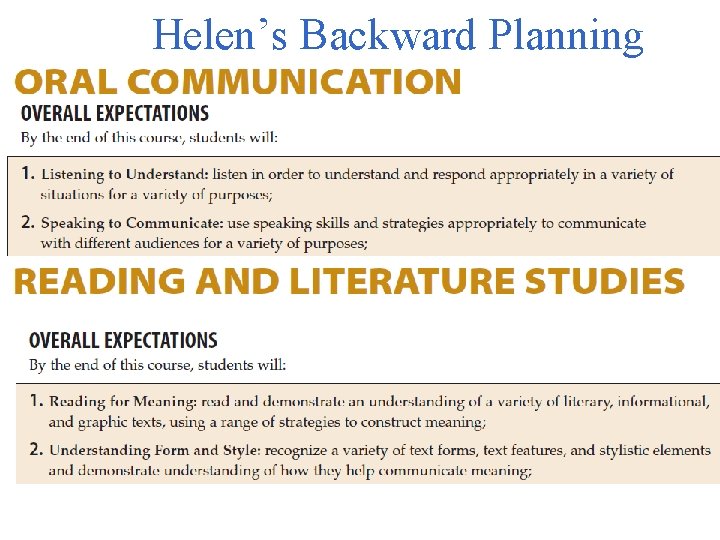 Helen’s Backward Planning 