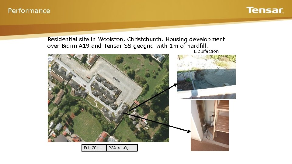 Performance Residential site in Woolston, Christchurch. Housing development over Bidim A 19 and Tensar